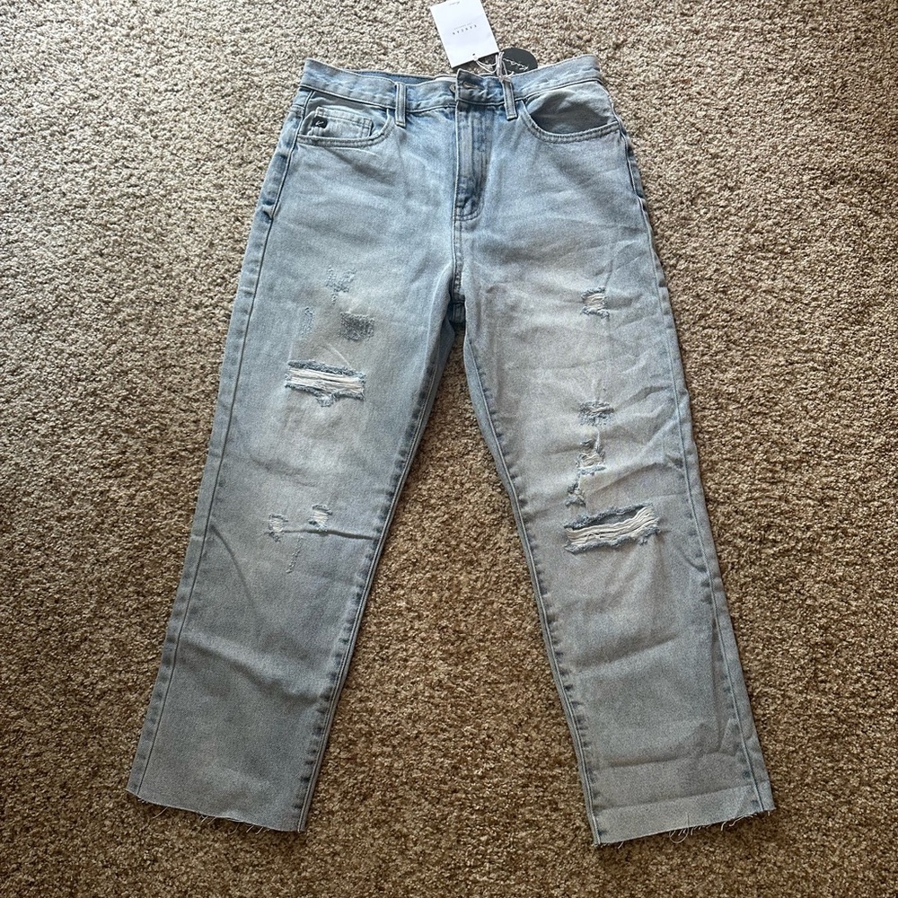 Kancan straight distressed jean